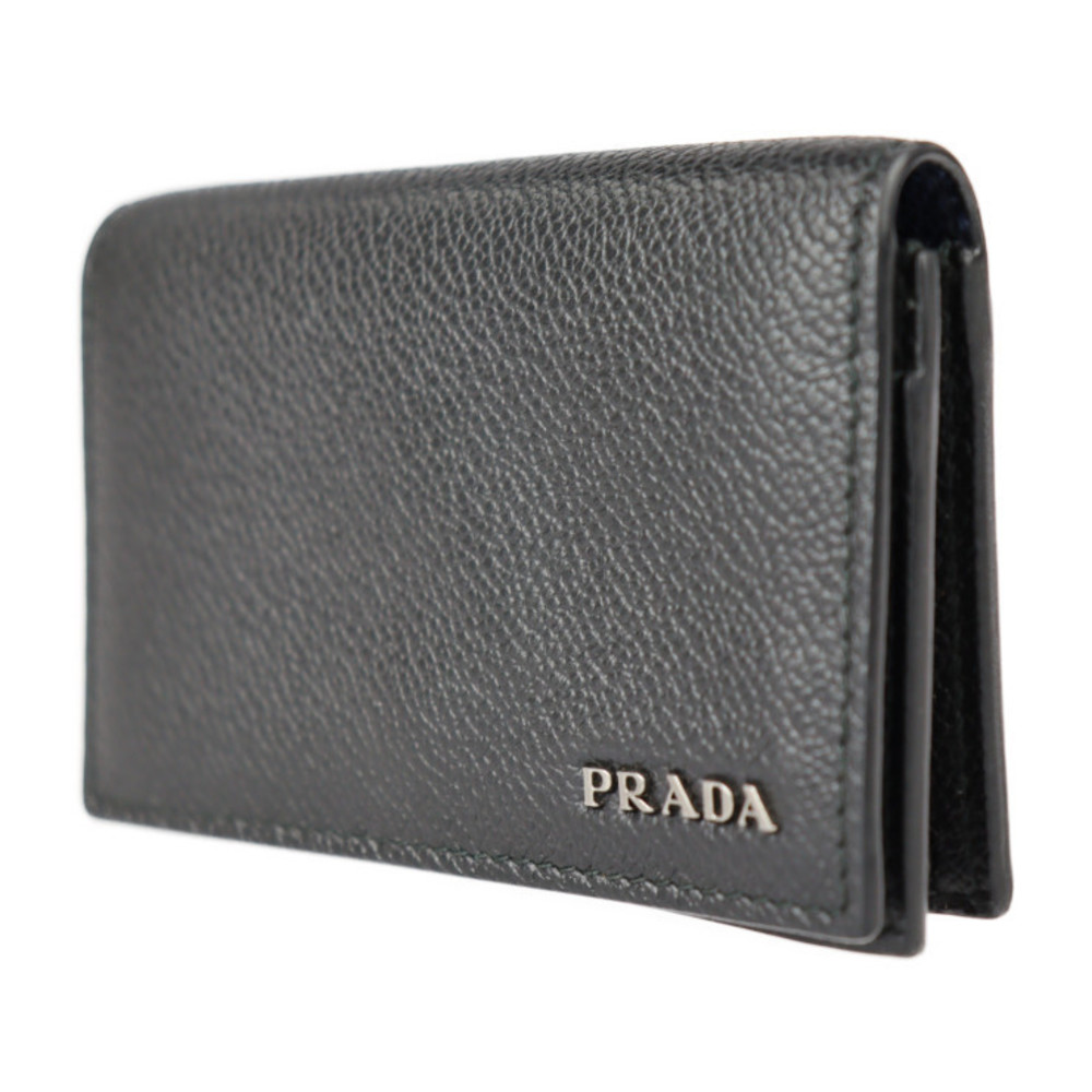 Prada Black Card Case Leather Grain
